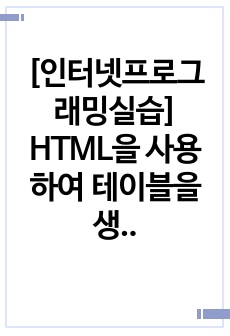 [인터넷프로그래밍실습] HTML을 사용하여 테이블을 생성, 생성된 테이블에서 홀수열의 색상과 짝수열의 색상을 다르게 출력하는 자바스크립트 코드