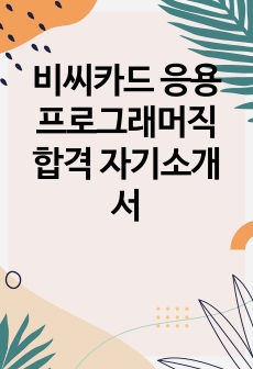 비씨카드 응용프로그래머직 합격 자기소개서