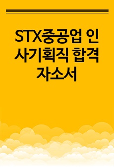 STX중공업 인사기획직 합격자소서