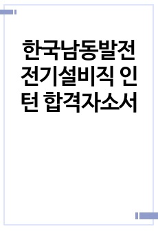 한국남동발전 전기설비직 인턴 합격자소서