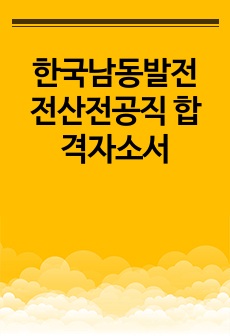 한국남동발전 전산전공직 합격자소서