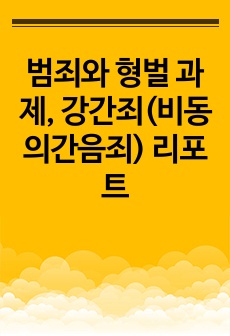 범죄와 형벌 과제, 강간죄(비동의간음죄) 리포트