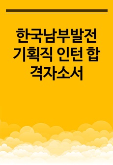 한국남부발전 기획직 인턴 합격자소서