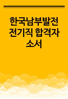 한국남부발전 전기직 합격자소서