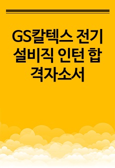 GS칼텍스 전기설비직 인턴 합격자소서