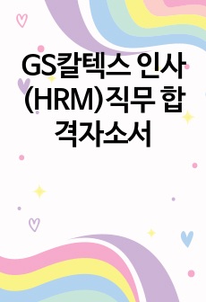 GS칼텍스 인사(HRM)직무 합격자소서