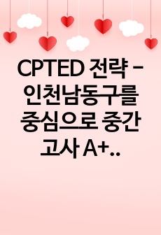 CPTED 전략 - 인천남동구를 중심으로 중간고사 A+과제