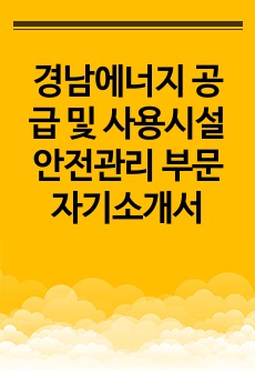 경남에너지 공급 및 사용시설 안전관리 부문 자기소개서