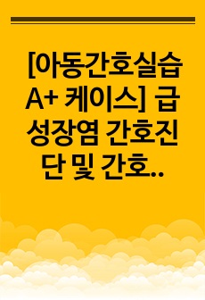 [아동간호실습 A+ 케이스] 급성장염 간호진단 및 간호과정 2개