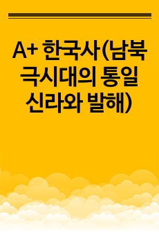 A+ 한국사(남북극시대의 통일신라와 발해)