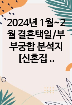 2024년 1월~2월 결혼택일/부부궁합 분석지[신혼집 추천 구조 포함]