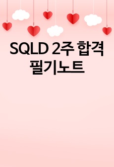 SQLD 2주 합격 필기노트