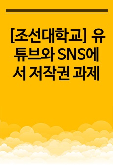 [조선대학교] 유튜브와 SNS에서 저작권 과제