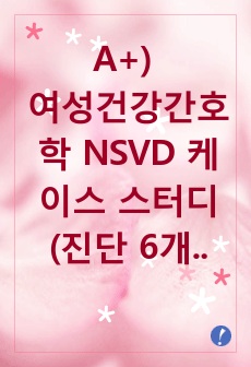 A+) 여성건강간호학 NSVD 케이스 스터디(진단 6개, 과정 2개)