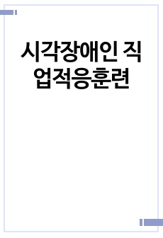 시각장애인 직업적응훈련