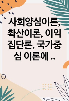 사회양심이론, 확산이론, 이익집단론, 국가중심 이론에 대해 설명하고, 이들 이론에 대한 비판을 서술하시오.