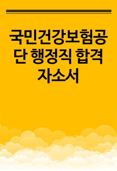 국민건강보험공단 행정직 합격자소서