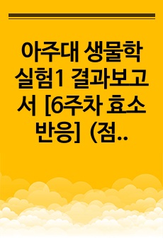 아주대 생물학실험1 결과보고서 [6주차 효소반응] (점수 10/10, 에이쁠)