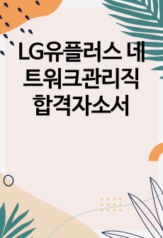 LG유플러스 네트워크관리직 합격자소서