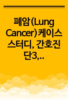폐암(Lung Cancer)케이스 스터디, 간호진단3, 간호과정1