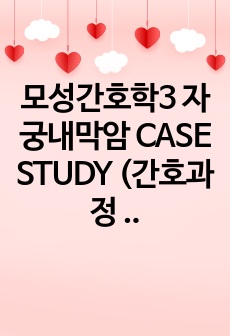모성간호학3 자궁내막암 CASE STUDY (간호과정 2개, 진단5개)