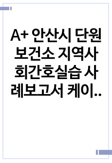 A+ 안산시 단원보건소 지역사회간호실습 사례보고서 케이스