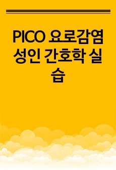 PICO 요로감염 성인 간호학 실습