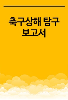 <현역의대생> 축구상해_탐구보고서_체육(세특)