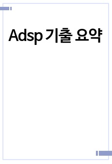 2023년 합격한 Adsp 기출 요약