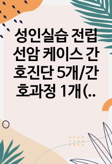 성인실습 전립선암 케이스 간호진단 5개/간호과정 1개(감염위험성)