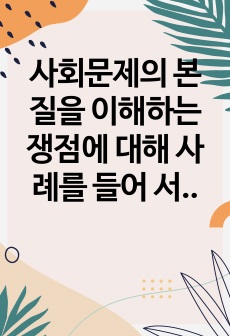 사회문제의 본질을 이해하는 쟁점에 대해 사례를 들어 서술하시오.