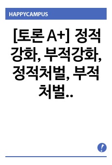 [토론 A+] 정적강화, 부적강화, 정적처벌, 부적처벌 각각이 가장 효과적으로 활용될 수 있는 상황들을 매칭시키고 현재 고민거리 하나를 제시한 후 이를 해결하는 데 가장 도움 될만 한 강화나 처벌에 대해 토론하시오.