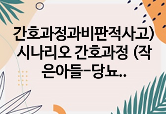 간호과정과비판적사고) 시나리오 간호과정 (작은아들-당뇨)