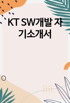KT SW개발 자기소개서