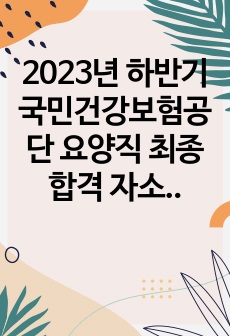 2023년 하반기 국민건강보험공단 요양직 최종합격 자소서, 경험 및 경력기술서