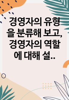 경영자의 유형을 분류해 보고, 경영자의 역할에 대해 설명하시오.