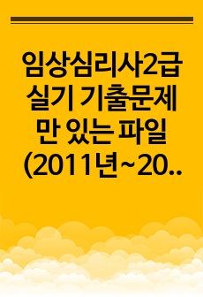 임상심리사2급실기 기출문제만 있는 파일(2011년~2023년 연습용)