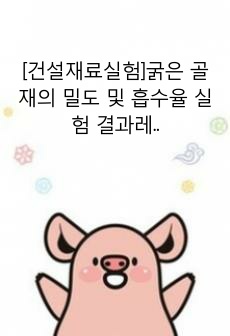 [건설재료실험]굵은 골재의 밀도 및 흡수율 실험 결과레포트