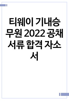 티웨이 기내승무원 2022 공채 서류 합격 자소서