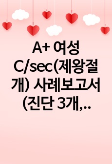 A+ 여성실습 제왕절개(C-sec) 사례보고서(간호진단 3개, 과정 2개)