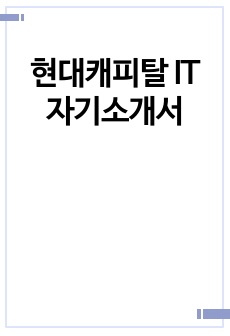 현대캐피탈 IT 자기소개서