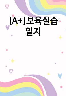 [A+]보육실습일지