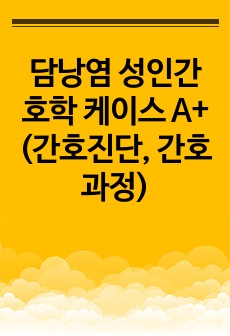 담낭염 성인간호학 케이스 A+ (간호진단, 간호과정)