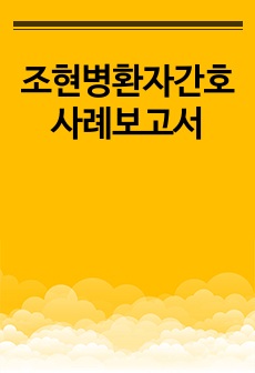 조현병환자간호사례보고서