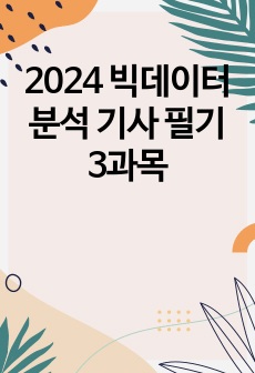 2024 빅데이터 분석 기사 필기 3과목