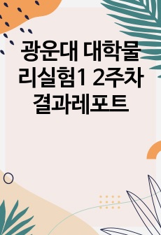 광운대 대학물리실험1 2주차 결과레포트