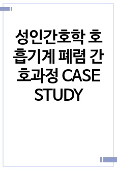 성인간호학 호흡기계 폐렴 간호과정 CASE STUDY