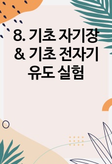 8. 기초 자기장 & 기초 전자기 유도 실험