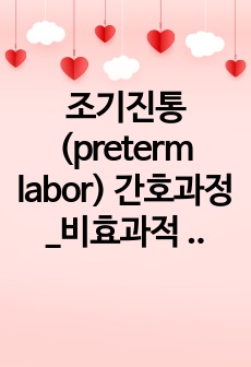 조기진통(preterm labor) 간호과정_비효과적 임신과 출산 과정의 위험