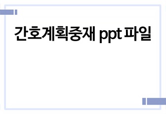 간호계획중재 ppt 파일